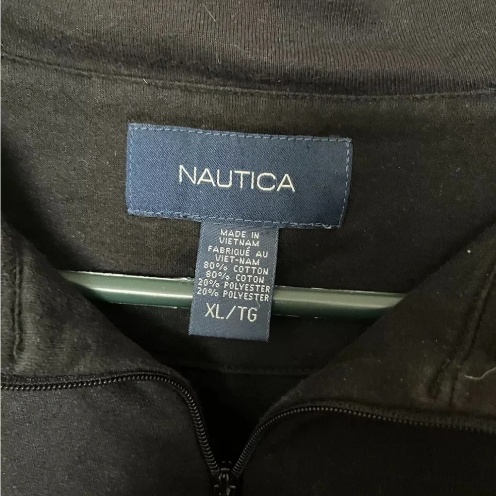Nautica Men's Black and Gray Sweater half zip xl